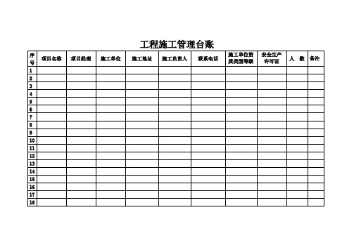 园艺公司项目台账表格的简单介绍